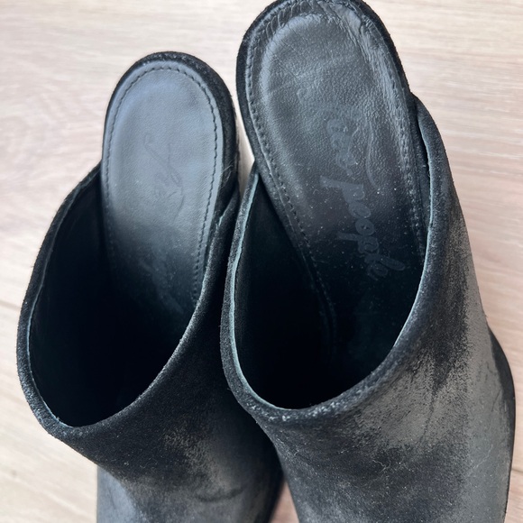 FREE PEOPLE brayden mules / black leather metal toe kick booties / size 37 - Picture 4 of 10